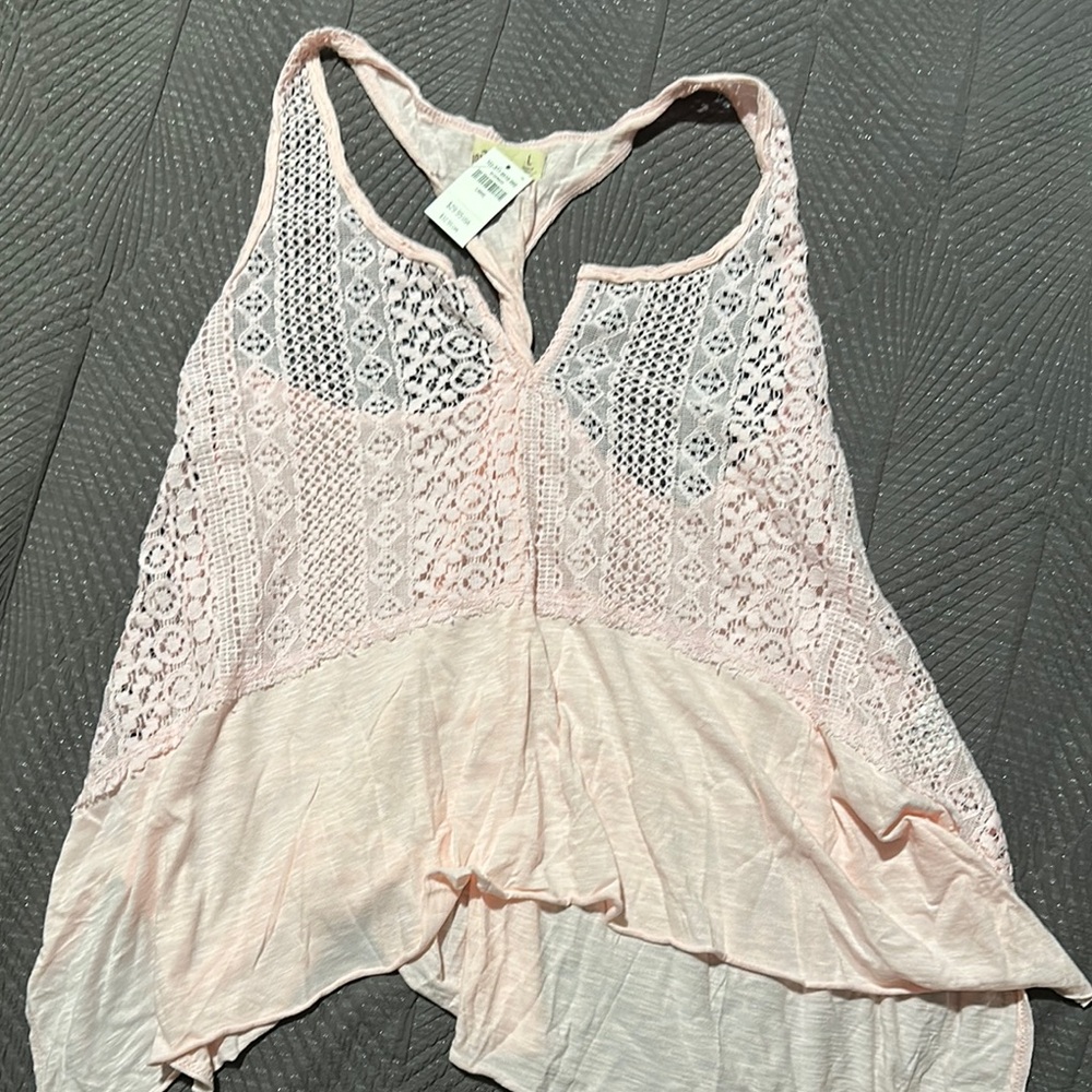 Hollister Light Pink Lace Tank Top